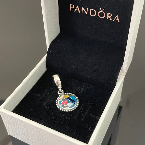 Pandora Miami Florida Flamingo Enamel Dangle Charm - Picture 6 of 8